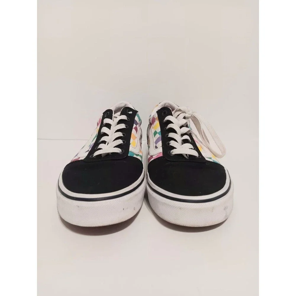 Vans  Black /Colorful Checkered Board Sneakers Women's Sz 10